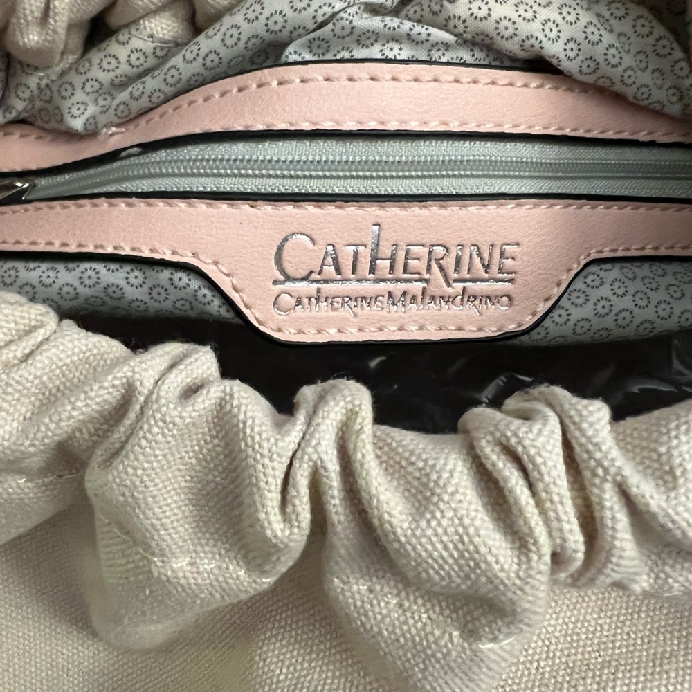 Catherine Malandrino Cream and Pink Cut-Out Tote with interior removable pouch - Picture 7 of 11